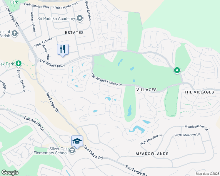 map of restaurants, bars, coffee shops, grocery stores, and more near 6090 Montgomery Court in San Jose