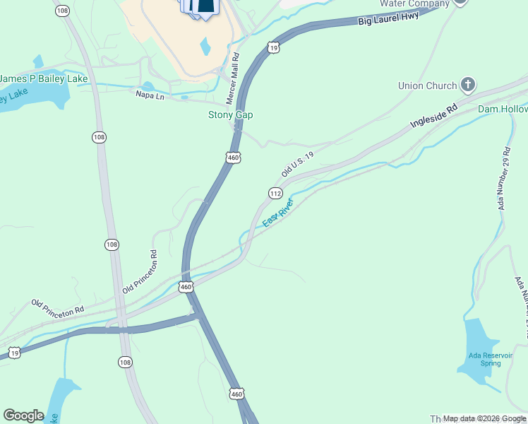 map of restaurants, bars, coffee shops, grocery stores, and more near 110 Ingleside Road in Bluefield