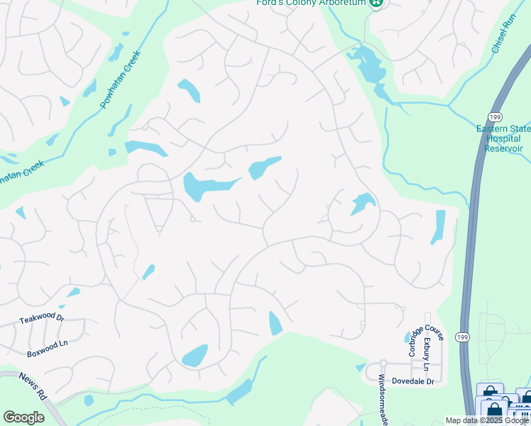 map of restaurants, bars, coffee shops, grocery stores, and more near 101 Birkdale in Williamsburg
