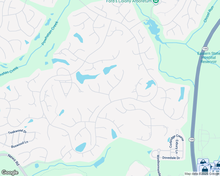 map of restaurants, bars, coffee shops, grocery stores, and more near 101 Birkdale in Williamsburg