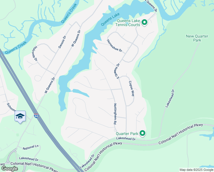 map of restaurants, bars, coffee shops, grocery stores, and more near 277 Nottingham Road in Williamsburg