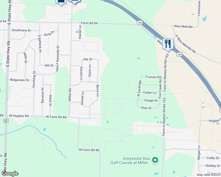 map of restaurants, bars, coffee shops, grocery stores, and more near 500 East New Melville Road in Willard