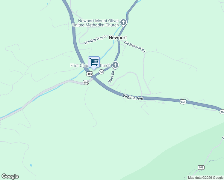 map of restaurants, bars, coffee shops, grocery stores, and more near 8649 Virginia Avenue in Newport