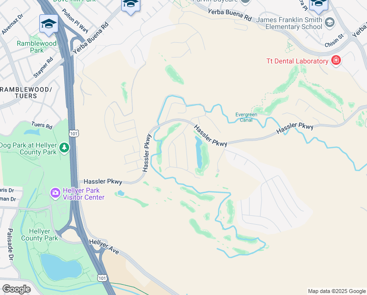 map of restaurants, bars, coffee shops, grocery stores, and more near 1553 Quiet Pond Lane in San Jose