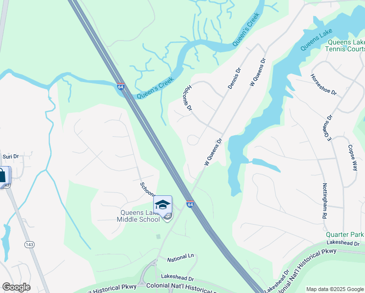 map of restaurants, bars, coffee shops, grocery stores, and more near 139 Dennis Drive in Williamsburg
