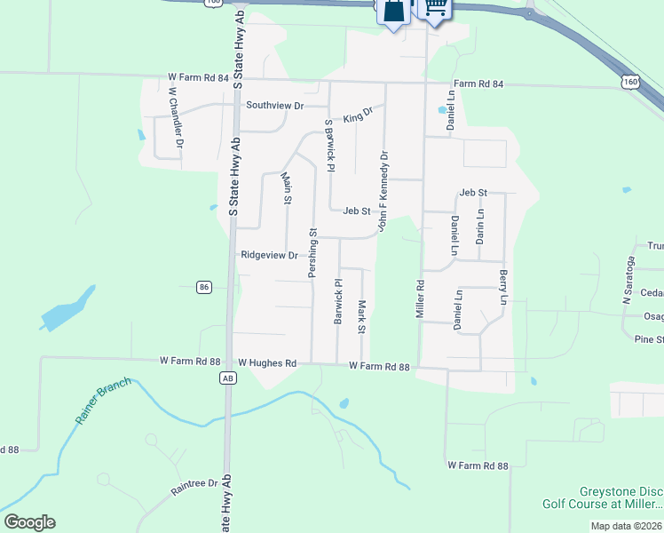 map of restaurants, bars, coffee shops, grocery stores, and more near 808 Pershing Street in Willard