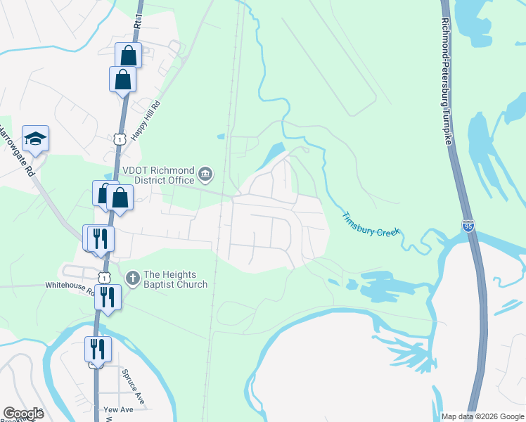 map of restaurants, bars, coffee shops, grocery stores, and more near 2118 Circlestone Court in Chesterfield County