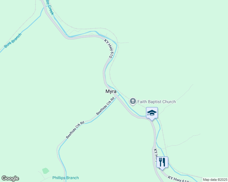 map of restaurants, bars, coffee shops, grocery stores, and more near in Myra