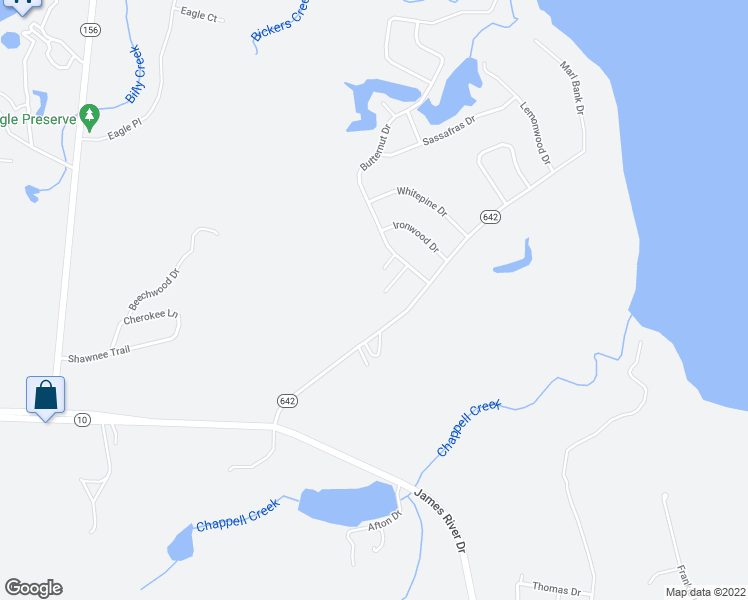 map of restaurants, bars, coffee shops, grocery stores, and more near 10900 Appletree Lane in Hopewell