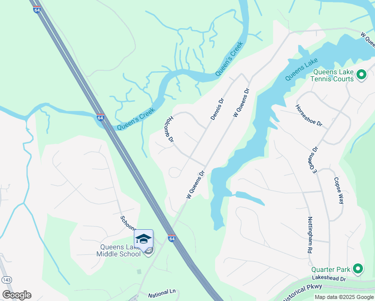 map of restaurants, bars, coffee shops, grocery stores, and more near 156 Dennis Drive in Williamsburg