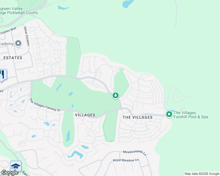 map of restaurants, bars, coffee shops, grocery stores, and more near 7351 Via Laguna in San Jose
