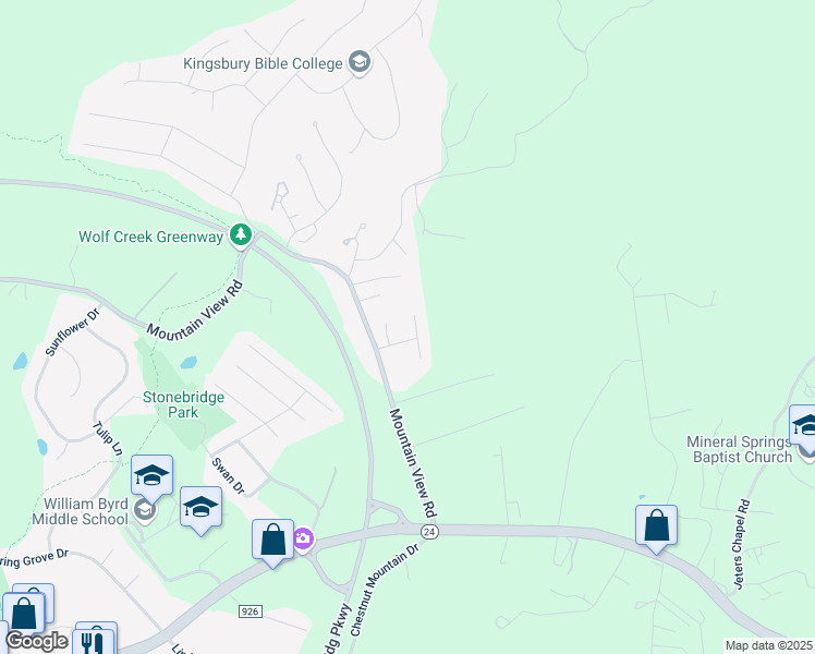 map of restaurants, bars, coffee shops, grocery stores, and more near 2714 Paddington Station Lane in Vinton