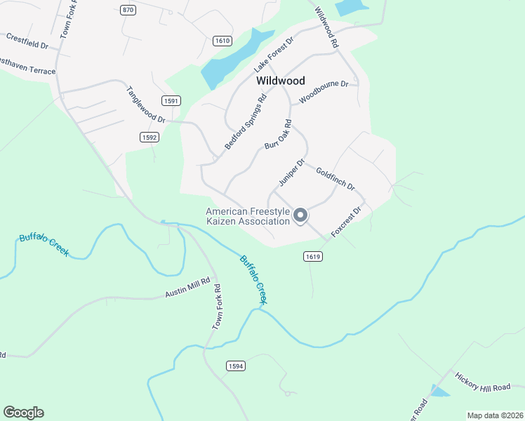 map of restaurants, bars, coffee shops, grocery stores, and more near 356 Juniper Drive in Lynchburg