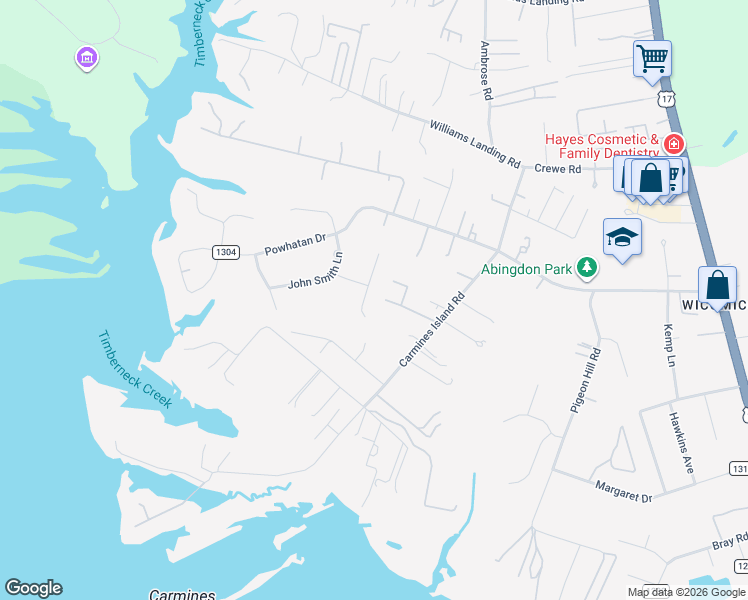 map of restaurants, bars, coffee shops, grocery stores, and more near 2869 Decatur Drive in Gloucester Point