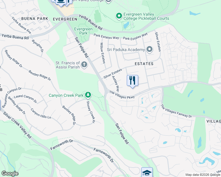 map of restaurants, bars, coffee shops, grocery stores, and more near in San Jose