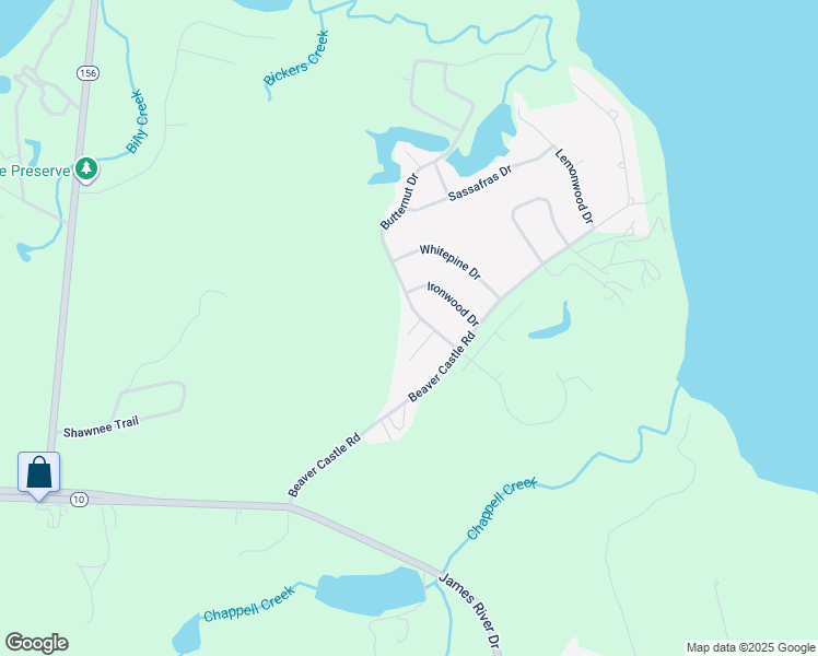 map of restaurants, bars, coffee shops, grocery stores, and more near 1605 Butternut Drive in Hopewell