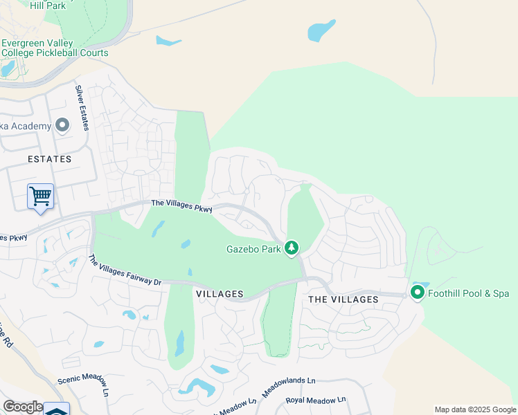 map of restaurants, bars, coffee shops, grocery stores, and more near 7306 Via Granja in San Jose