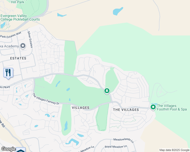 map of restaurants, bars, coffee shops, grocery stores, and more near 7306 Via Granja in San Jose