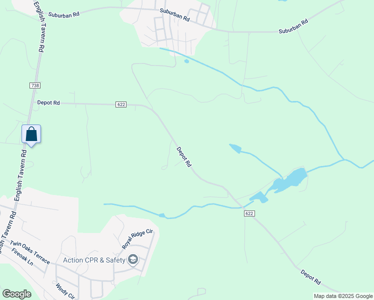 map of restaurants, bars, coffee shops, grocery stores, and more near 2959 Depot Road in Rustburg