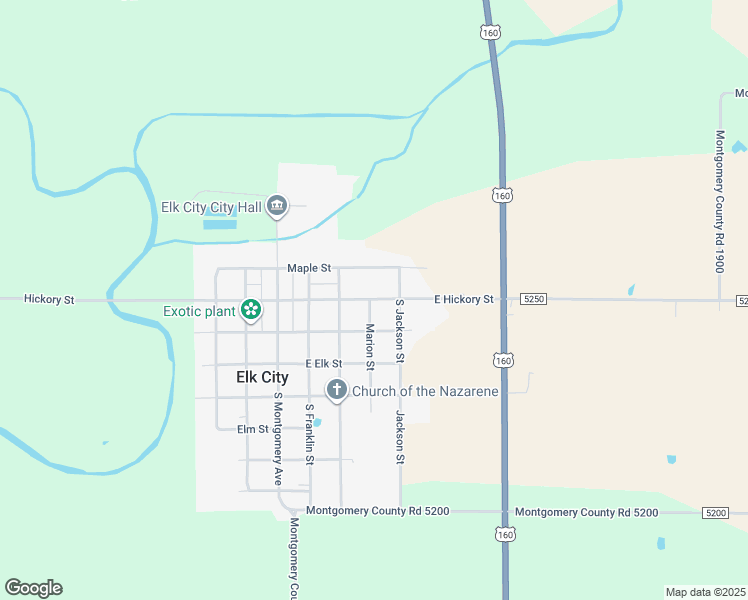 map of restaurants, bars, coffee shops, grocery stores, and more near 118 Marion Street in Elk City