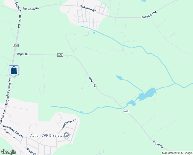 map of restaurants, bars, coffee shops, grocery stores, and more near 2959 Depot Road in Rustburg