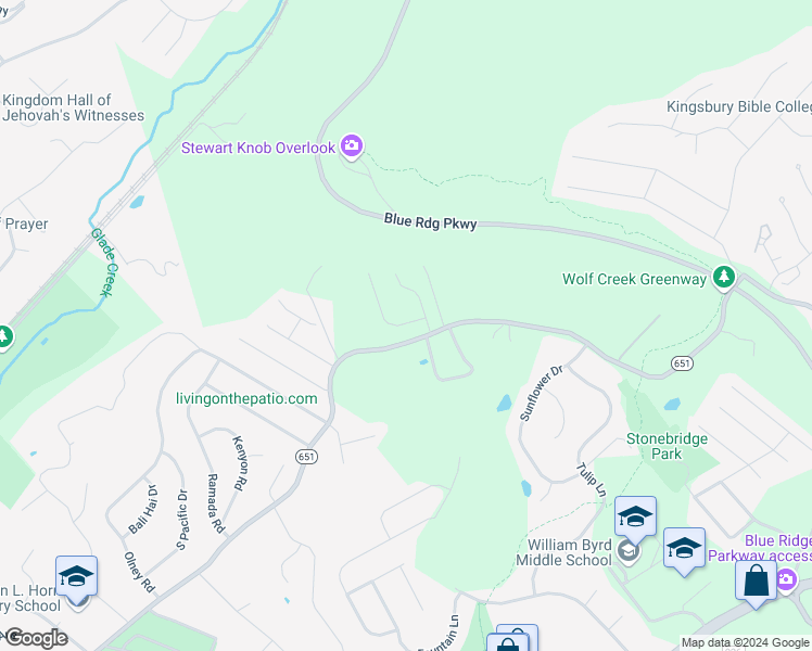 map of restaurants, bars, coffee shops, grocery stores, and more near 2005 Heys Lane in Vinton