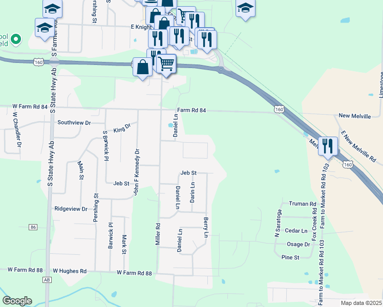 map of restaurants, bars, coffee shops, grocery stores, and more near 410 Hill St in Willard