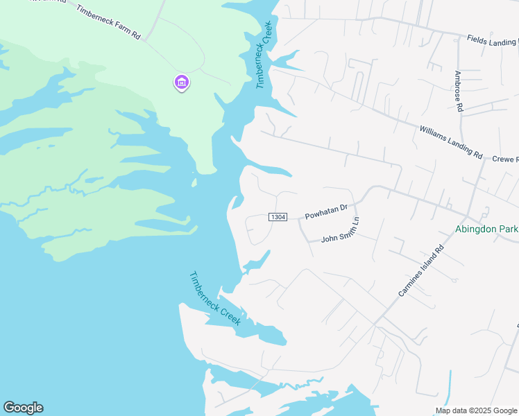 map of restaurants, bars, coffee shops, grocery stores, and more near 6529 Powhatan Drive in Gloucester Point
