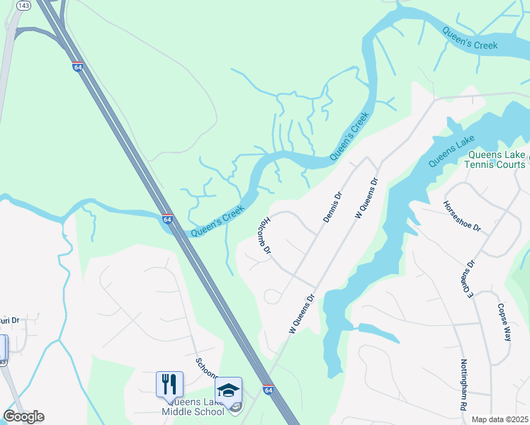 map of restaurants, bars, coffee shops, grocery stores, and more near 120 Holcomb Drive in Williamsburg