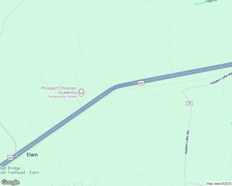 map of restaurants, bars, coffee shops, grocery stores, and more near 460 Prince Edward Highway in Pamplin