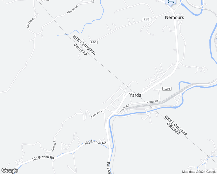 map of restaurants, bars, coffee shops, grocery stores, and more near 214 Songbird Lane in Bluefield