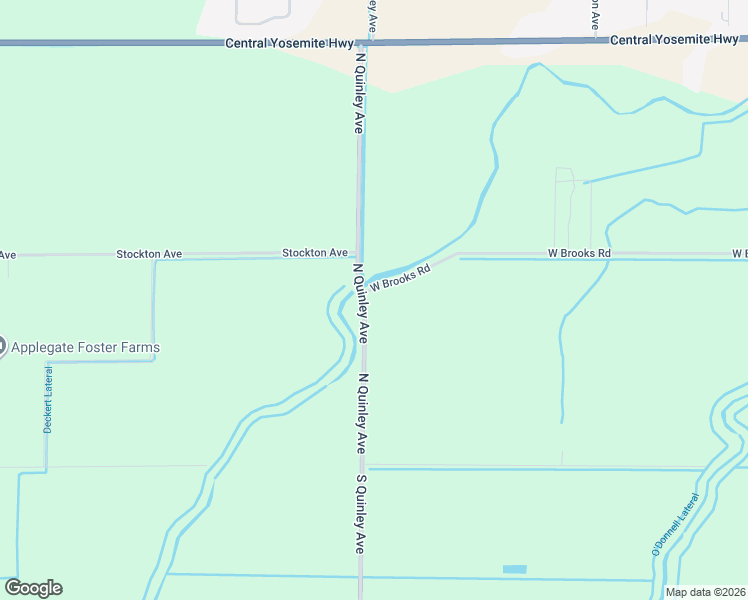 map of restaurants, bars, coffee shops, grocery stores, and more near 355 North Quinley Avenue in Merced