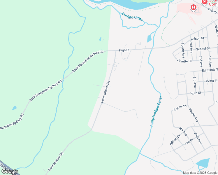 map of restaurants, bars, coffee shops, grocery stores, and more near 400 Germantown Road in Farmville