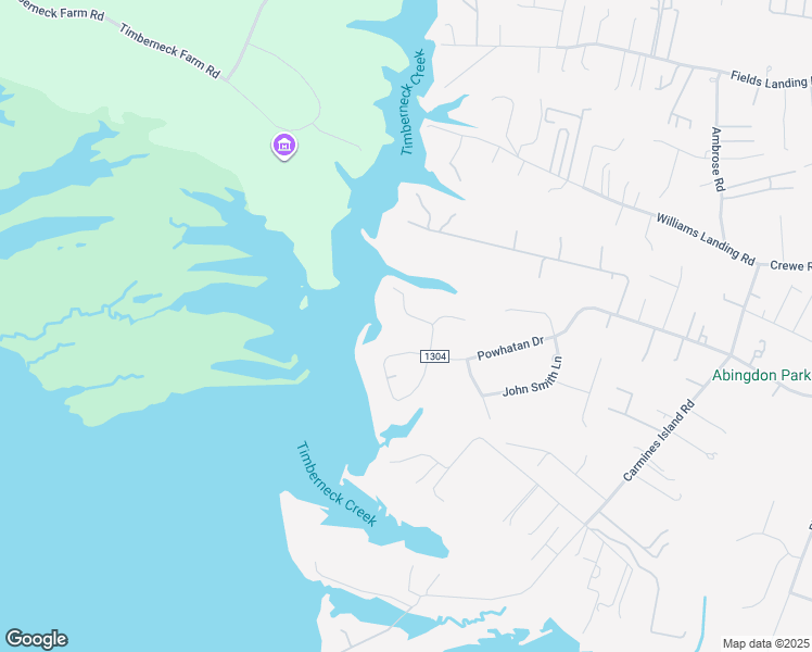 map of restaurants, bars, coffee shops, grocery stores, and more near 6529 Powhatan Drive in Gloucester Point
