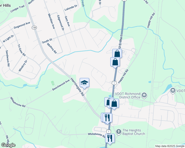 map of restaurants, bars, coffee shops, grocery stores, and more near 2814 Amherst Ridge Loop in Chesterfield County