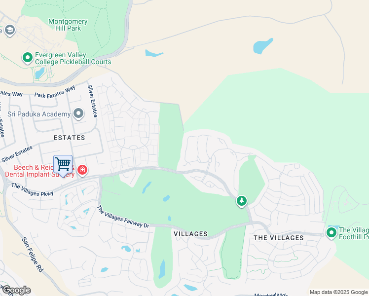 map of restaurants, bars, coffee shops, grocery stores, and more near 7034 Vía Valverde in San Jose