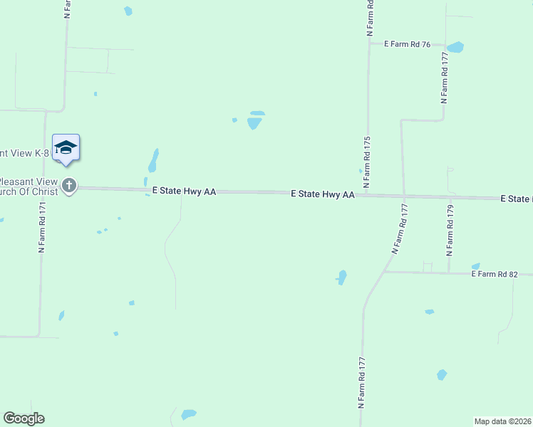 map of restaurants, bars, coffee shops, grocery stores, and more near 2654 East State Highway Aa in Springfield