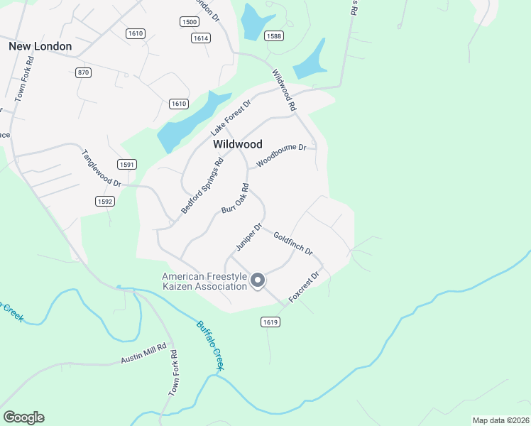 map of restaurants, bars, coffee shops, grocery stores, and more near 96 Juniper Drive in Lynchburg