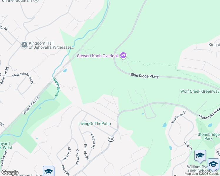 map of restaurants, bars, coffee shops, grocery stores, and more near 1812 Mountain View Rd in Vinton