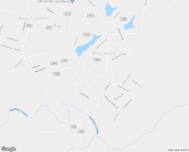 map of restaurants, bars, coffee shops, grocery stores, and more near 377 Burr Oak Road in Lynchburg