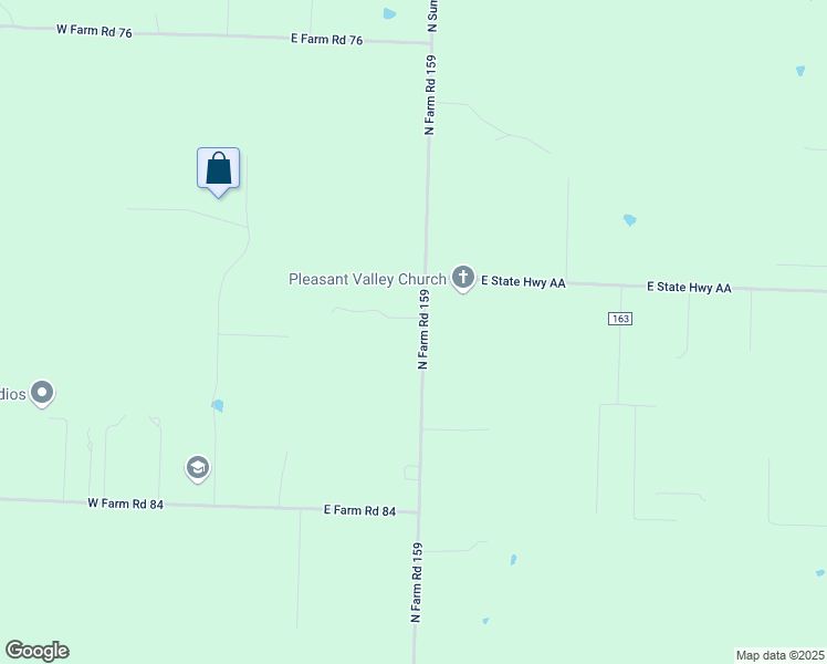 map of restaurants, bars, coffee shops, grocery stores, and more near 5413 North Farm Road 159 in Springfield