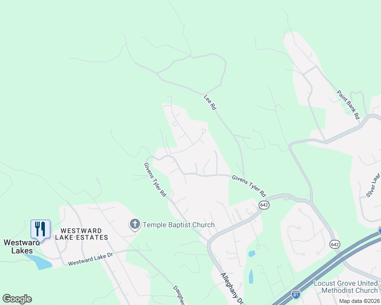 map of restaurants, bars, coffee shops, grocery stores, and more near 949 Martin McNeil Road in Salem