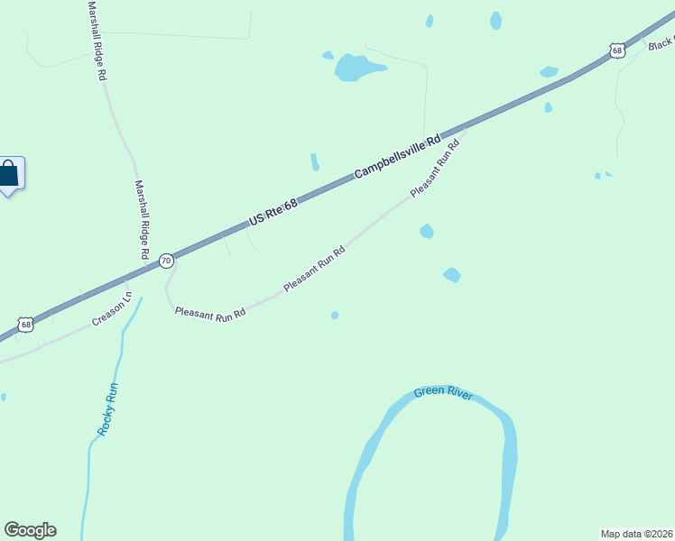 map of restaurants, bars, coffee shops, grocery stores, and more near 591 Pleasant Run Road in Campbellsville