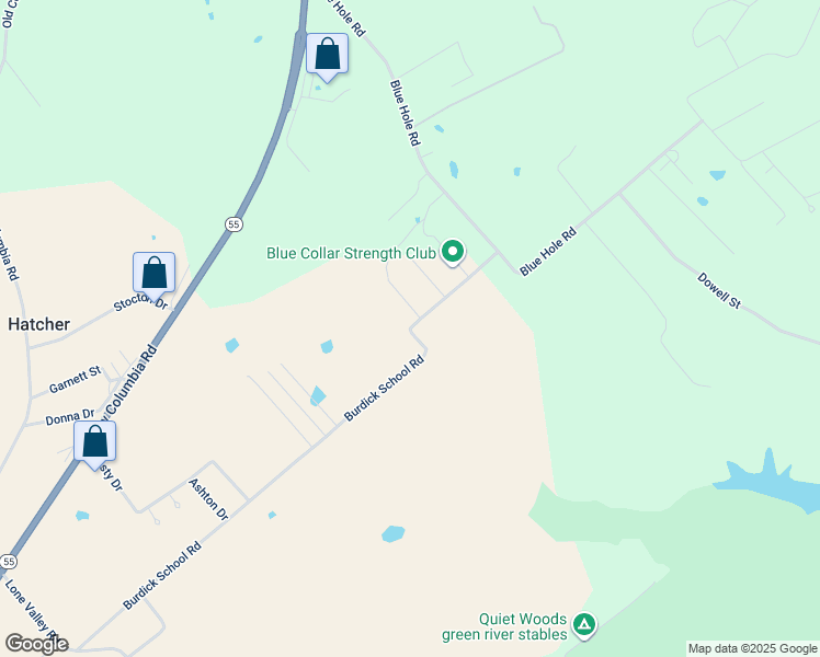 map of restaurants, bars, coffee shops, grocery stores, and more near 246 Burdick School Road in Campbellsville