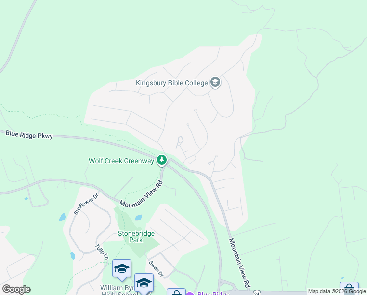 map of restaurants, bars, coffee shops, grocery stores, and more near 2305 Stone Creek Path in Vinton