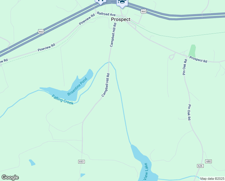 map of restaurants, bars, coffee shops, grocery stores, and more near 791 Pineview Road in Prospect