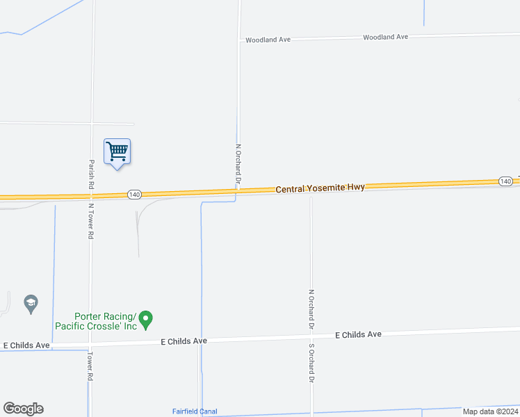 map of restaurants, bars, coffee shops, grocery stores, and more near 5245 California 140 in Merced