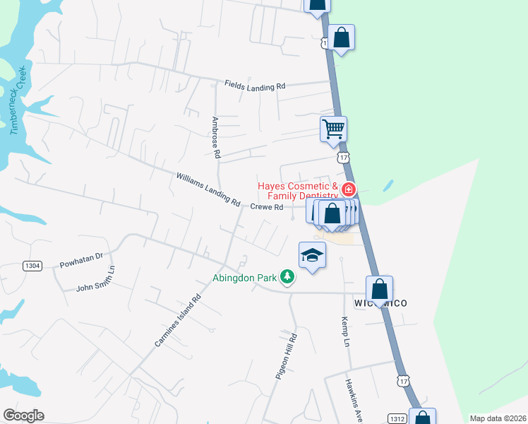 map of restaurants, bars, coffee shops, grocery stores, and more near 2956 Seminole Street in Gloucester Point