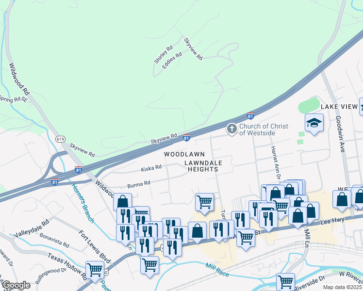 map of restaurants, bars, coffee shops, grocery stores, and more near in Salem