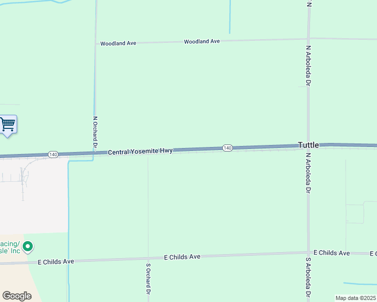 map of restaurants, bars, coffee shops, grocery stores, and more near 40021 Central Yosemite Highway in Merced